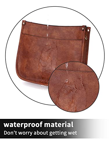 Caitina Cross Body Bag Vegan Leather Hobo Handbags Designer Crossbody Purses Bucket Bag For Women with 2 Adjustable Strap(Dark Brown) - Image 5