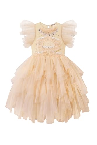 TUTULAND Tutu Dress for Girls - Glitter Sequin Tulle Dress Tiered Layered Flower Girl Dresses for Wedding Birthday Photo Prop - Image 1