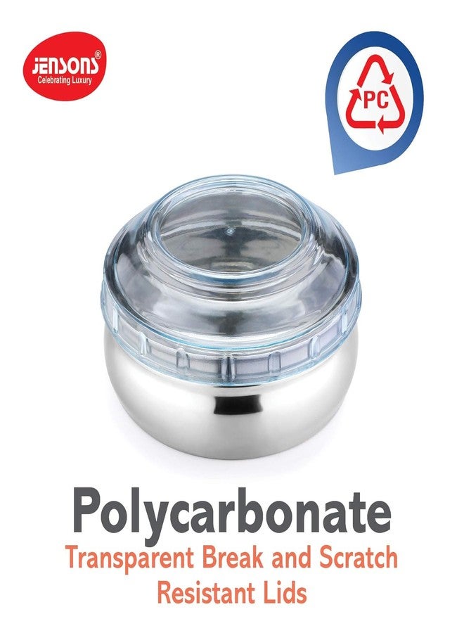 JENSONS 9 PCS Stainless Steel Bally Canister Set (4) & Storage Bowl (5) Set with Blue PC Lids- 4+5=9 Pcs Set - Image 5