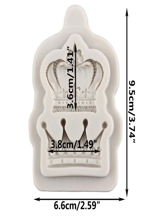 MINFEIDMS Crown Fondant Molds 3D Crown Cake Decorating Silicone Mold For Cake Decoration Cupcake Topper Polymer Clay Chocolate Candy Gum Paste - Image 2