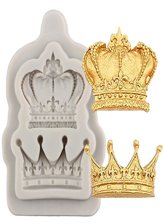 MINFEIDMS Crown Fondant Molds 3D Crown Cake Decorating Silicone Mold For Cake Decoration Cupcake Topper Polymer Clay Chocolate Candy Gum Paste - Image 1