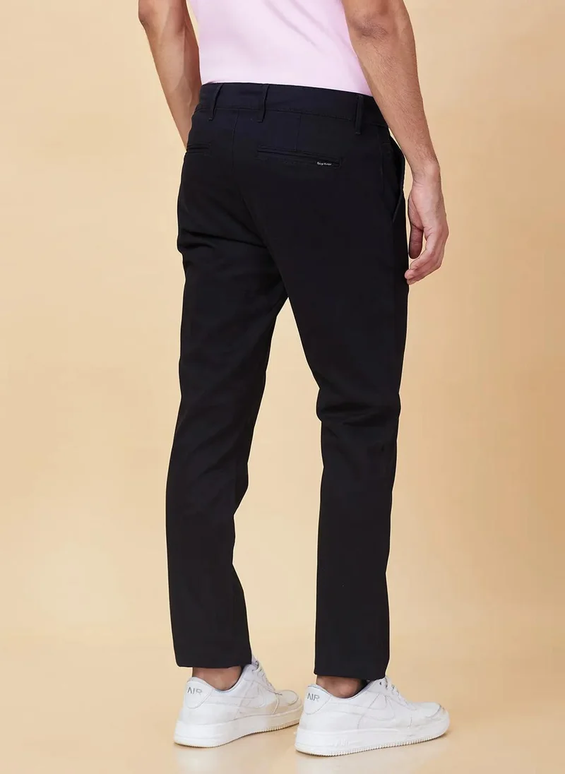 Being Human BLACK Men Slim Fit Mid-Rise Trousers for Men | Best Price UAE