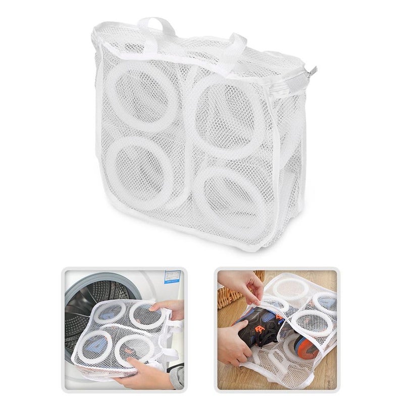 Dherik Tradworld Dherik Tradworld Shoes Wash Bags Cloth Cleaning Bag Travel Bag with Zipper Household Washing Machine Bag For Laundry Shoes Socks Cloth 36 x 30 x 12 White Pack of 1 Polypropylene - Image 3