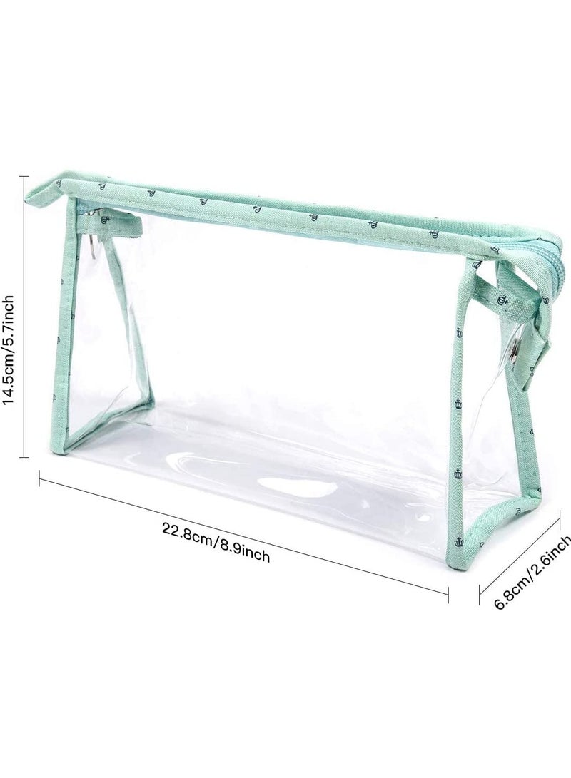 أوريتي مجموعة من 3 حقائب شفافة لمستحضرات التجميل ومستحضرات التجميل وحقيبة أدوات الزينة باللون الأخضر - Image 4