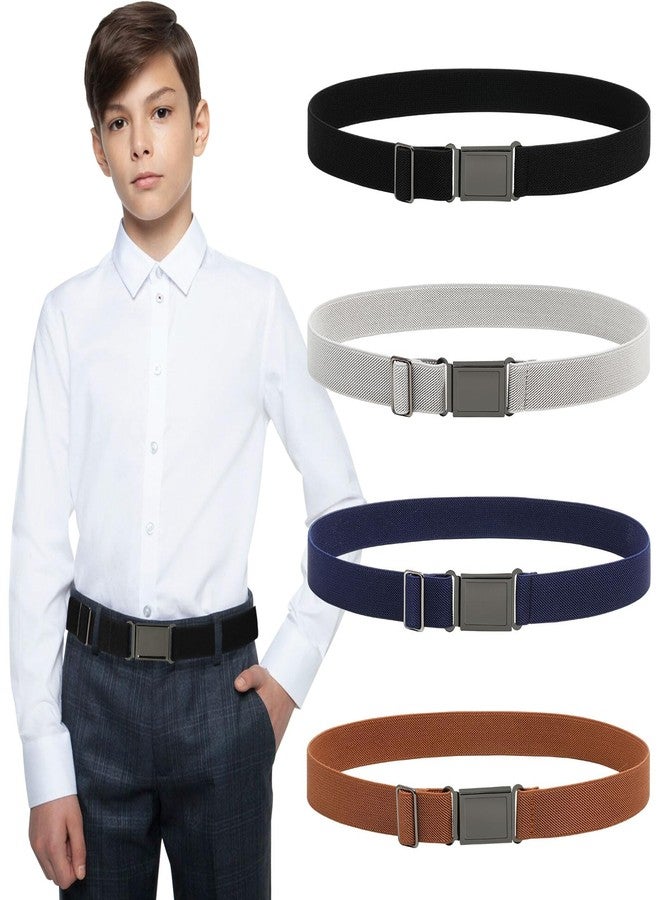 Kajeer Magnetic Boys Belt, Adjustable Elastic Kids Belts for Boys Girl with Magnetic Buckle(Black+Navy Blue+Brown+Grey) - Image 1