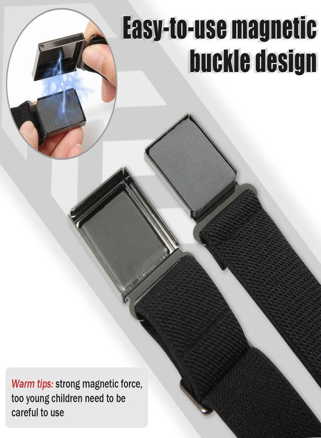 Kajeer Magnetic Boys Belt, Adjustable Elastic Kids Belts for Boys Girl with Magnetic Buckle(Black+Navy Blue+Brown+Grey) - Image 2