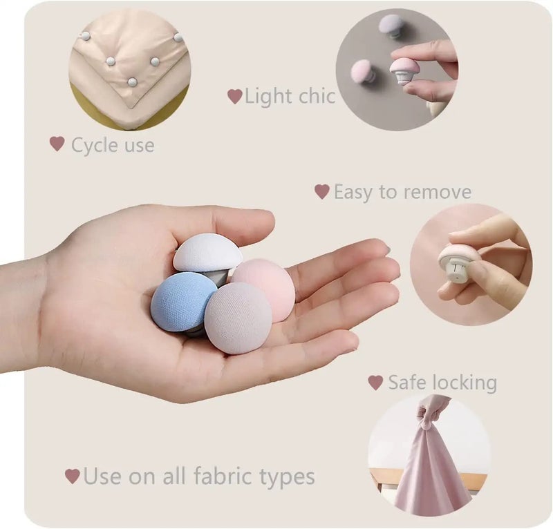 ARQIVO® Duvet Clips, Anti-Movement Fasteners, Cotton Quilt Grippers, Sheet Holder for Quilt Cover, Curtains, Socks, Grey, Pack of 4 - Image 5