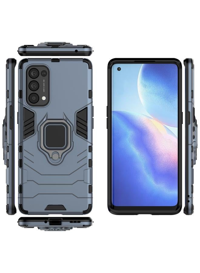 اس-توب جراب لهاتف OPPO Reno5 Pro PC + جراب واقٍ مقاوم للصدمات من مادة TPU مع حامل حلقي مغناطيسي - Image 4