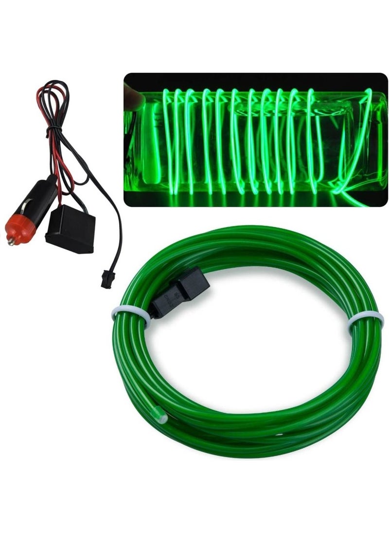 Techmaster In-Vehicle Torpedo Strip LED Colored Rope Neon LED 2 Meters Green  - Image 1