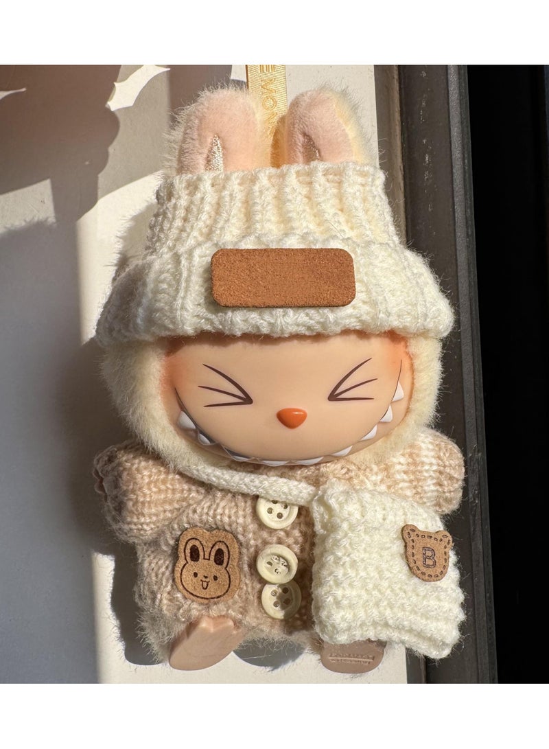 Stylish Clothes for Doll(NO Doll) - Handcrafted Crochet 3-Piece Set for 17cm Doll, Premium Outfit with Accessories  - Image 5