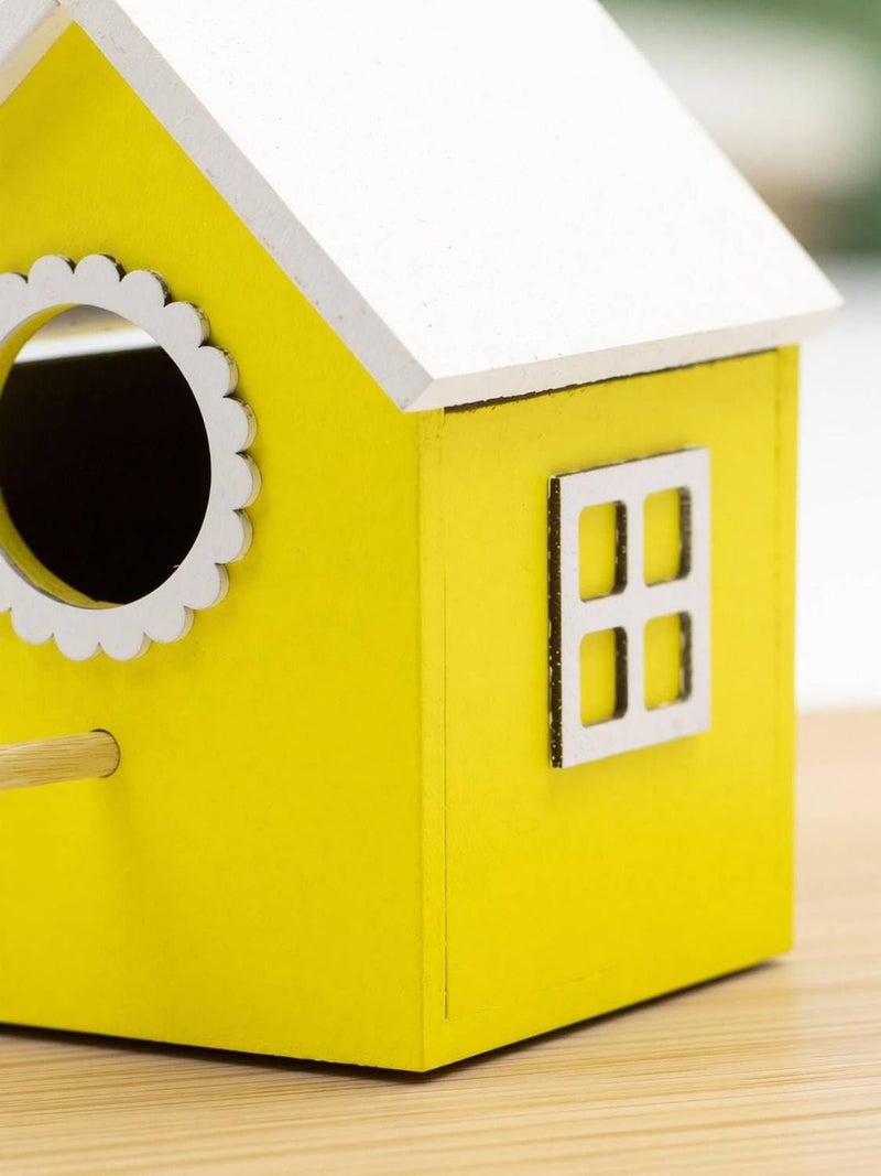 BirdShala Bird House Safe and Attractive, Yellow with White Trim, Ventilated with Perch and Drainage Specially Designed for Small Size Birds Like Sparrow, Sunbird, Prinia, Tailorbird, Humming Bird - Image 3