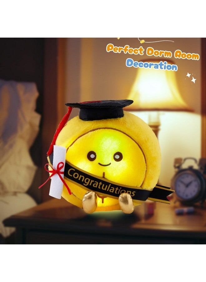 WEWILL Light Up Graduation Gold Coin Stuffed Animal - 10 Inch Plush Toy with Cap, Diploma & Sash, Class of 2025 Graduation Gift, Inspirational Glowing Coin Plush for Preschool or High School Grads - Image 4