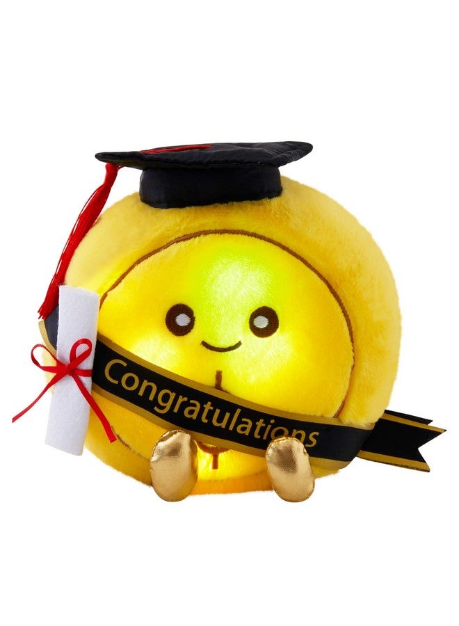 WEWILL Light Up Graduation Gold Coin Stuffed Animal - 10 Inch Plush Toy with Cap, Diploma & Sash, Class of 2025 Graduation Gift, Inspirational Glowing Coin Plush for Preschool or High School Grads - Image 1