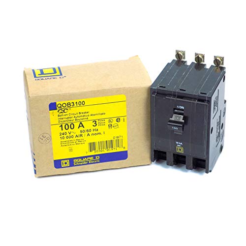 Square D QOB3100 SQUARE D Circuit Breaker (QOB) Standard, 100A, 3-Pole, 240 Vac, 3-Phase, Bolt-On - Image 1
