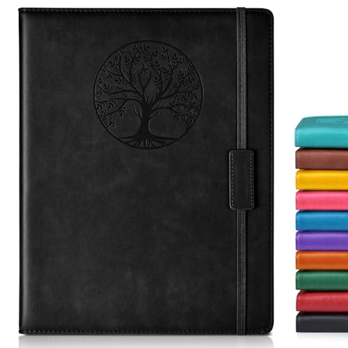 Biuwory Lined Journal Notebook for Women Men,256 Pages A4 Large Hardcover Leather Journals for Writing,Travel,Business,Work,School,College Ruled Notebooks for Note Taking, Diary Notepad 8.6"×11" - Image 1