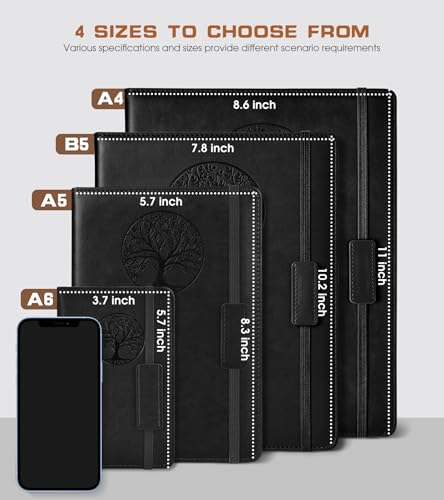 Biuwory Lined Journal Notebook for Women Men,256 Pages A4 Large Hardcover Leather Journals for Writing,Travel,Business,Work,School,College Ruled Notebooks for Note Taking, Diary Notepad 8.6"×11" - Image 2
