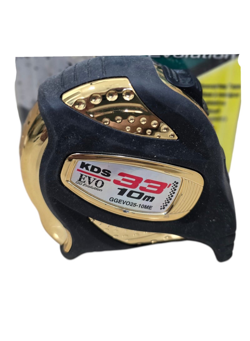 KDS GGEVO25-10ME EVO OG Evolution Measuring Tape 10m / 33ft 25mm Nylon Coated Double Scale - Image 1