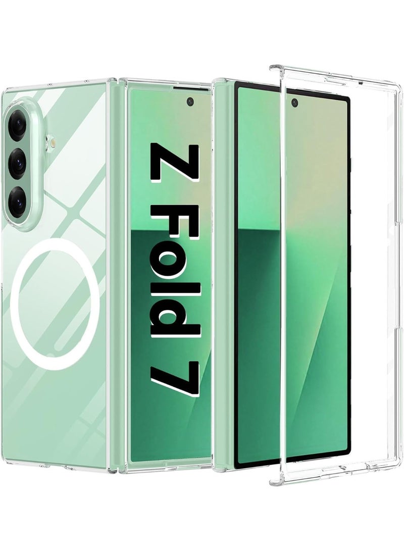 Muzz Magnetic Case for Samsung Galaxy Z Fold 7, Slim Shockproof Protective Cover, Clear (Z Fold 7 5G 2025) - Image 1