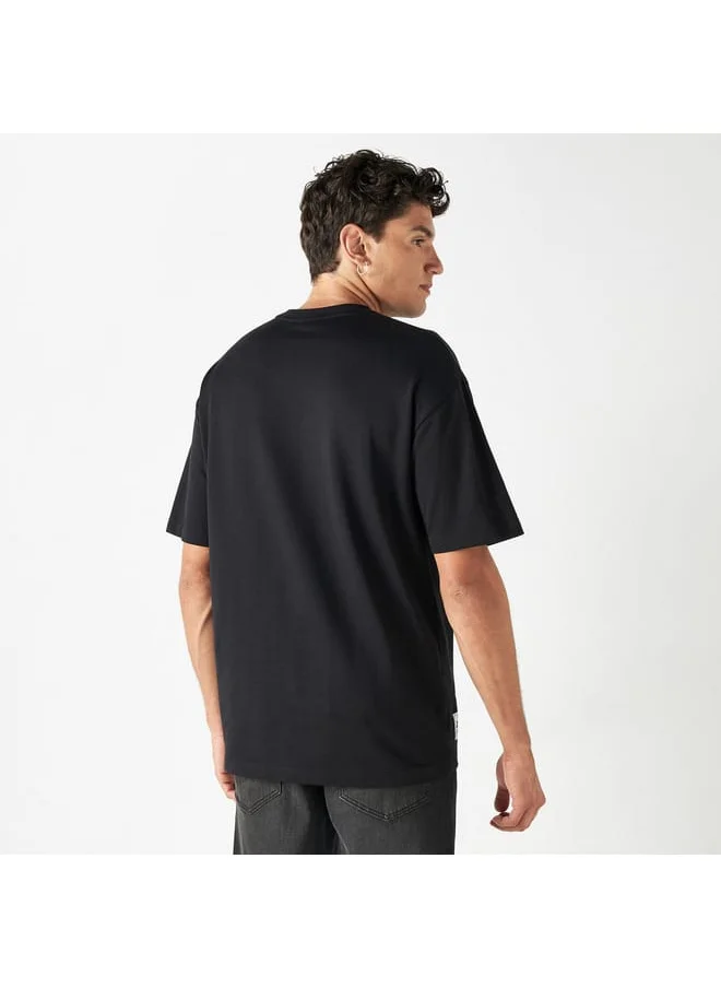 STARTER Starter Placement Print T-shirt with Crew Neck and Short Sleeves