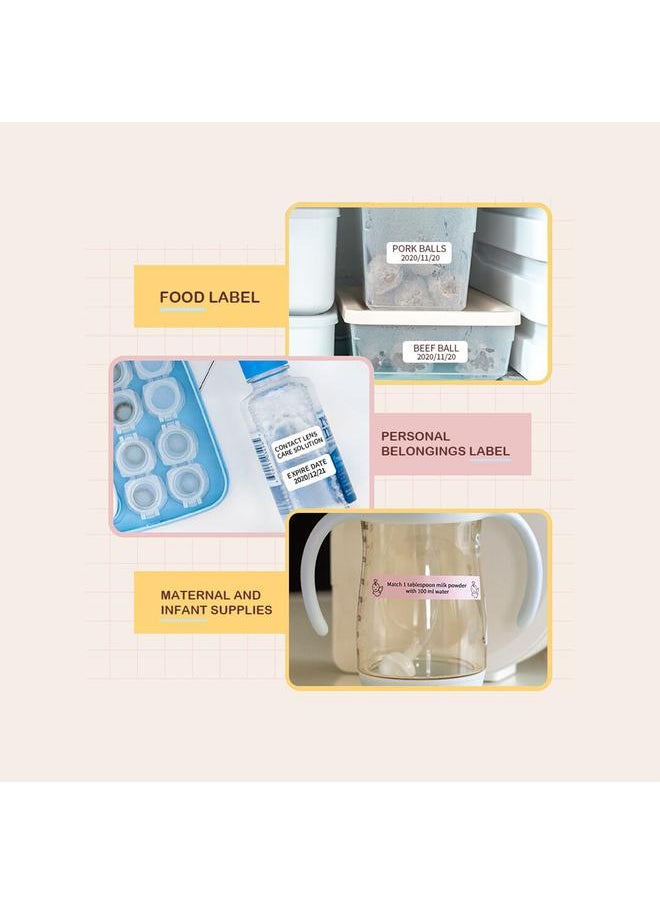 Thoraya - AIMO D30S Label Maker Machine Mini Pocket Thermal Label Printer All in One BT Connect Smart Recognize Adhesive Tag DIY Date Journal Study Sticker Labeling Machine with 3pcs Thermal Label Rolls Compatible with iOS Android for Retail Store Home & Office Org - Image 1