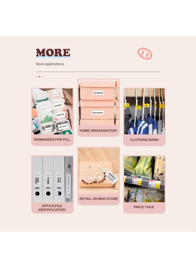 Thoraya - AIMO D30S Label Maker Machine Mini Pocket Thermal Label Printer All in One BT Connect Smart Recognize Adhesive Tag DIY Date Journal Study Sticker Labeling Machine with 3pcs Thermal Label Rolls Compatible with iOS Android for Retail Store Home & Office Org - Image 1
