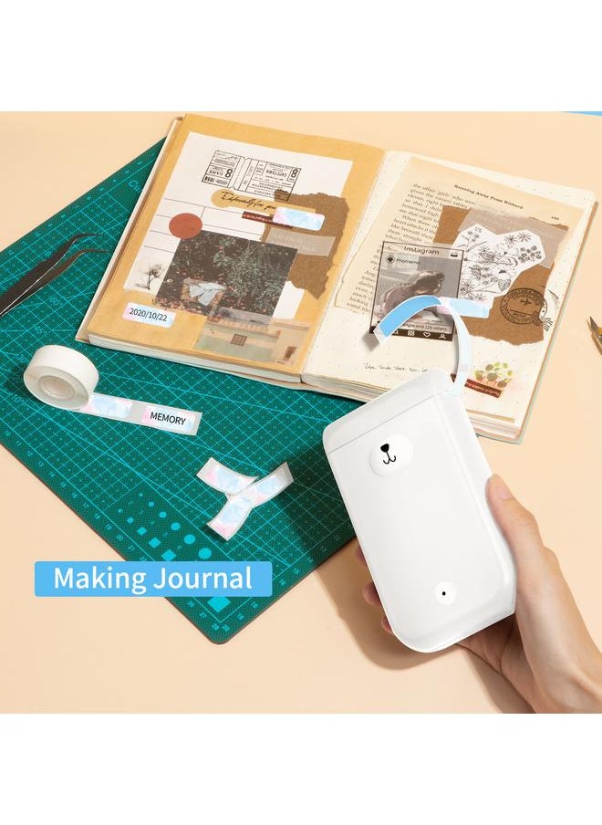 Thoraya - AIMO D30S Label Maker Machine Mini Pocket Thermal Label Printer All in One BT Connect Smart Recognize Adhesive Tag DIY Date Journal Study Sticker Labeling Machine with 3pcs Thermal Label Rolls Compatible with iOS Android for Retail Store Home & Office Org - Image 1