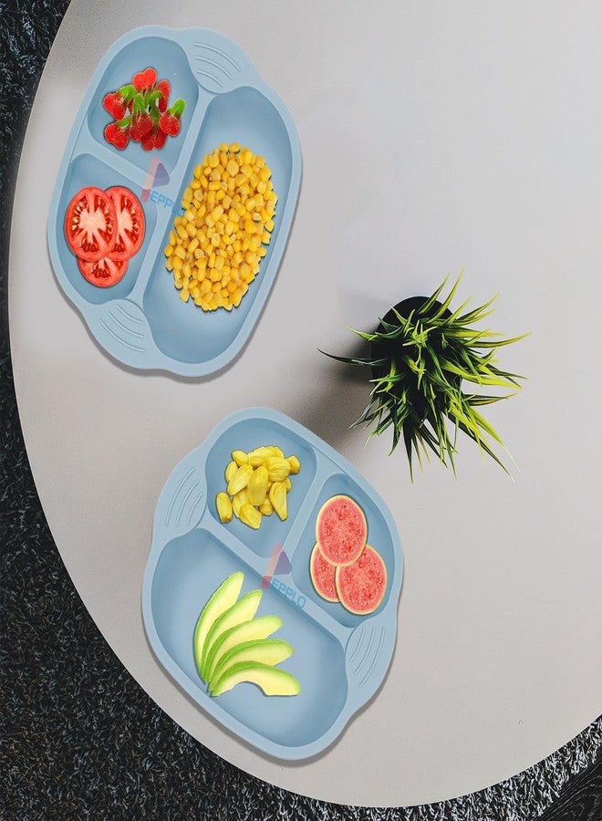 NAIDEV Unbreakable Silicone Baby and Toddler Plate,3 Divided Sections for Portion Control, Microwave & Dishwasher Safe,Non-Slip, Food-Grade Plate for Self-Feeding,Ideal for Baby-Led Weaning. - Image 5