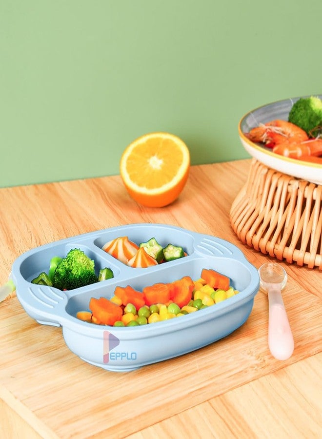 NAIDEV Unbreakable Silicone Baby and Toddler Plate,3 Divided Sections for Portion Control, Microwave & Dishwasher Safe,Non-Slip, Food-Grade Plate for Self-Feeding,Ideal for Baby-Led Weaning. - Image 4
