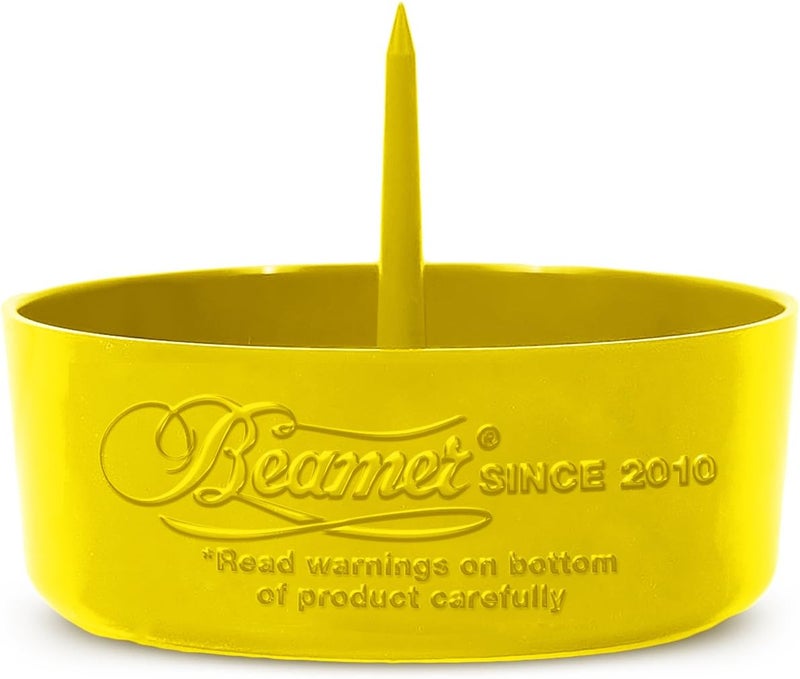 DePiper Yellow Ashtray with Built in Cleaning Poker Spike Tool to Clean out Pipes and Bowls Quickly and Mess Free and Smoke Sticker