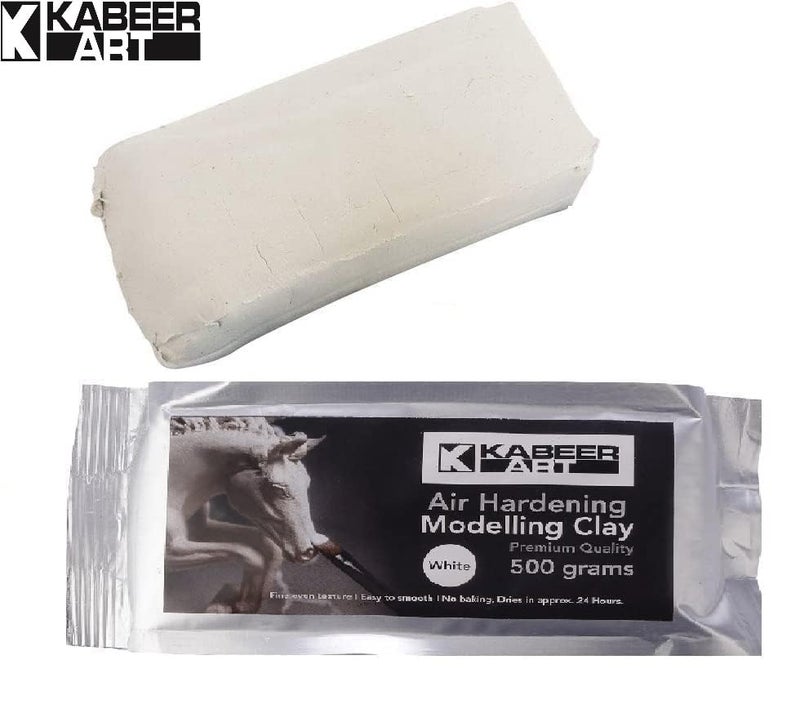 Kabeer Art Air Hardening White Modeling Clay (500g) with 8-Piece Double Ended Sculpting Tools - Ideal for Clay Craft, Pottery, Carving & DIY Art Projects, Clay for Kids & Artists - Image 3