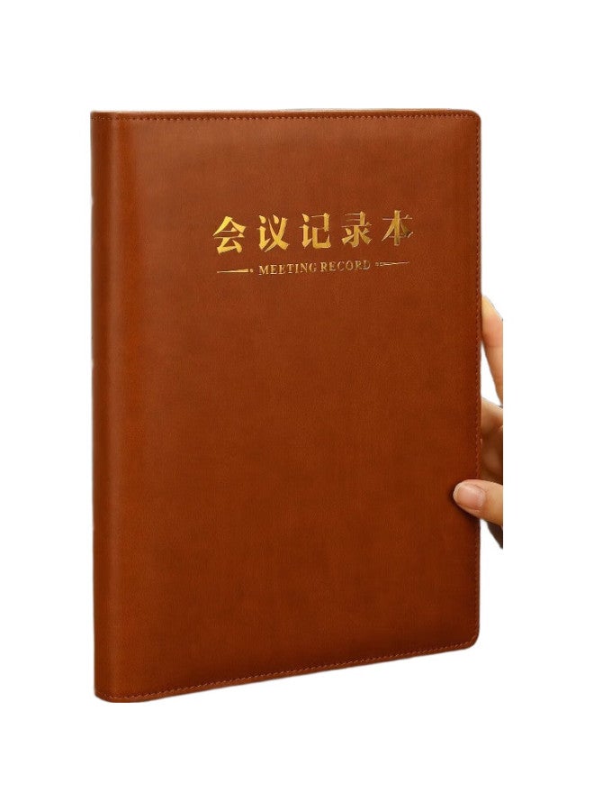 Jiaranheng Jiaran Heng Large Conference Notebook, Thickened, Detachable Loose-Leaf Notebook, Journal, Office Stationery, 16K Work Notebook, Business Leather Notebook, Customizable - 16K Brown - Image 2