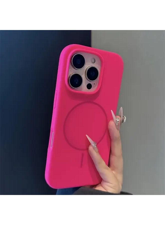 Light Yellow Magnetic Silicone Case For iPhone 16 Pro Max Wireless Charging Shockproof Cover - Image 2