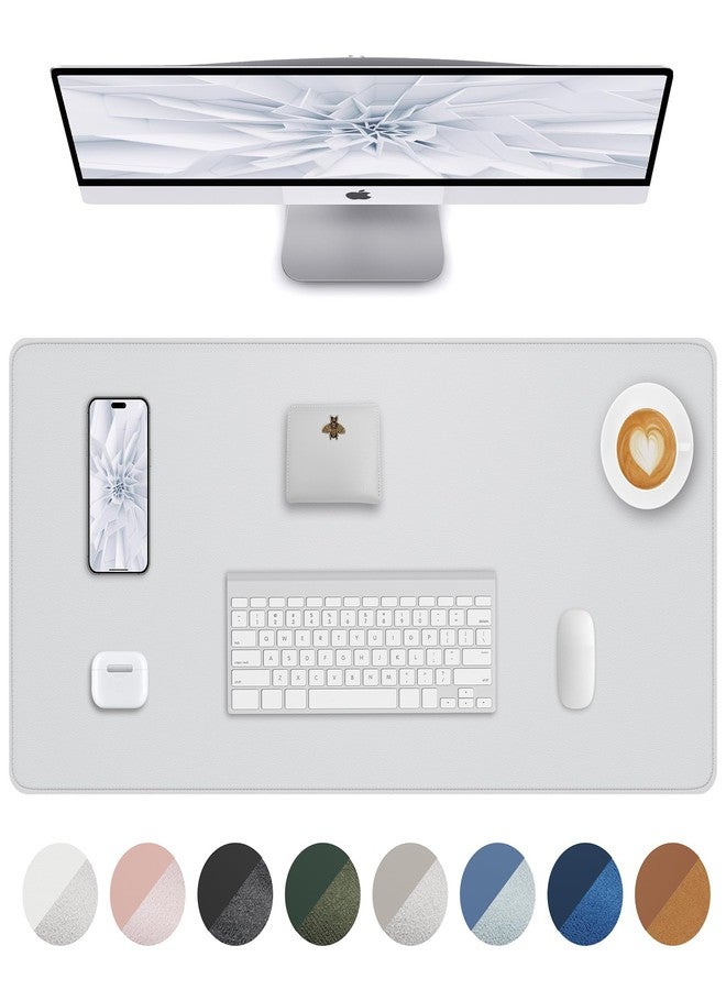 AFIING Non-Slip Desk Pad,Mouse Pad,Waterproof PVC Leather Desk Table Protector,Non-Slip PU Leather Desk Blotter, Easy Clean Laptop Desk Writing Mat for Office Work/Home/Decor(White, 23.6" x 13.7") - Image 1
