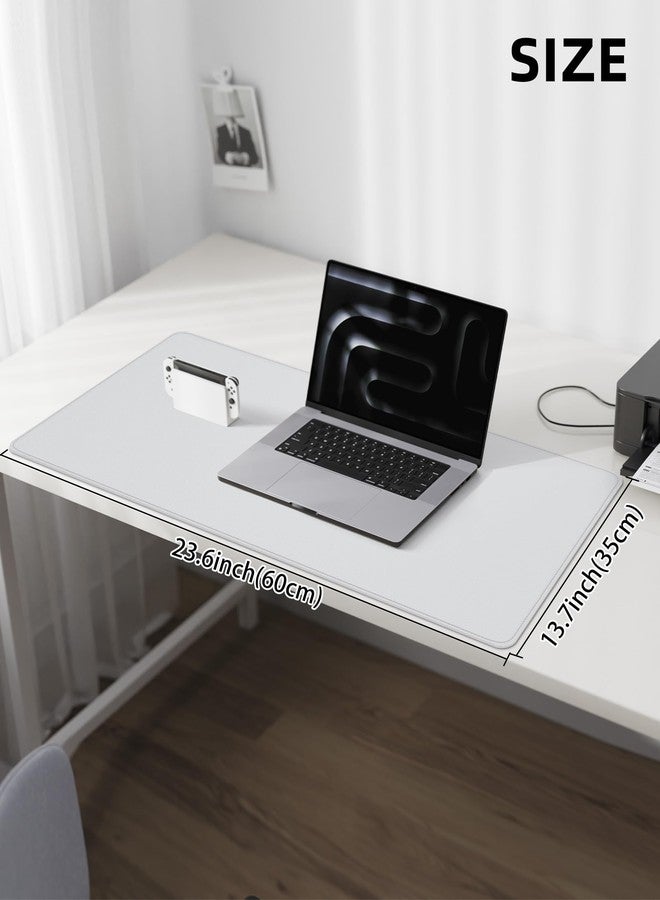 AFIING Non-Slip Desk Pad,Mouse Pad,Waterproof PVC Leather Desk Table Protector,Non-Slip PU Leather Desk Blotter, Easy Clean Laptop Desk Writing Mat for Office Work/Home/Decor(White, 23.6" x 13.7") - Image 5