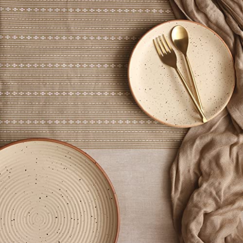 THE YARD HOUSE Wipeable & Anti-Slip Woven Table Cover - Desert Sand (Rectangle 6 Seater, 150cm X 225cm)| Protects Against Spills, Scratches & Damages | Family Dining, Party, Gifting - Image 1