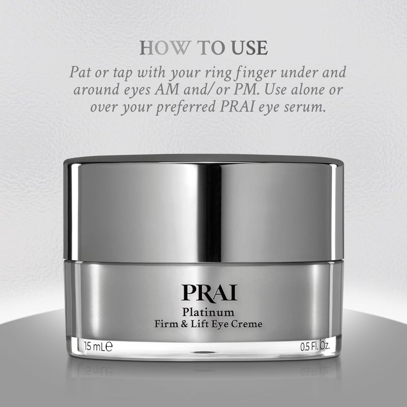 PRAI Beauty Platinum Firm and Lift Eye Creme - Tightening and Firming Eye Cream - Anti-Aging Under Eye Cream - Irritation Free - 0.5 Oz - Image 5