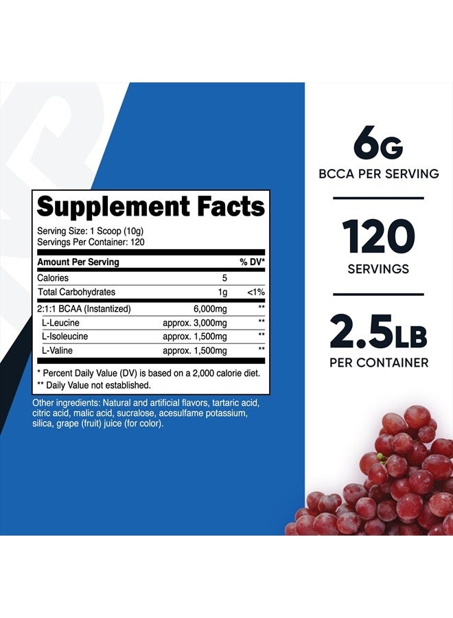 Nutricost BCAA Powder (Grape, 120 Servings) - Gluten Free, Non-GMO, Vegetarian, Optimal 2:1:1 Ratio - Image 4