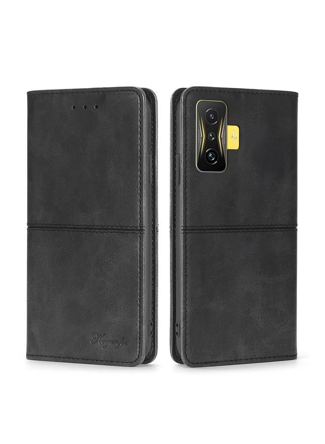 The Bros Case For Xiaomi Redmi K50 Gaming/Poco F4 GT Cow Texture Magnetic Horizontal Flip Leather Phone Case