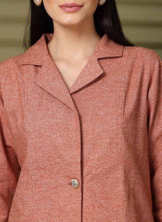 PlusS Slim-Fit Cotton Blazer for Women - Image 2