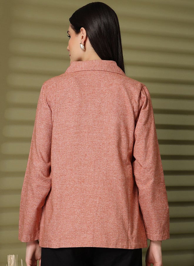PlusS Slim-Fit Cotton Blazer for Women - Image 5