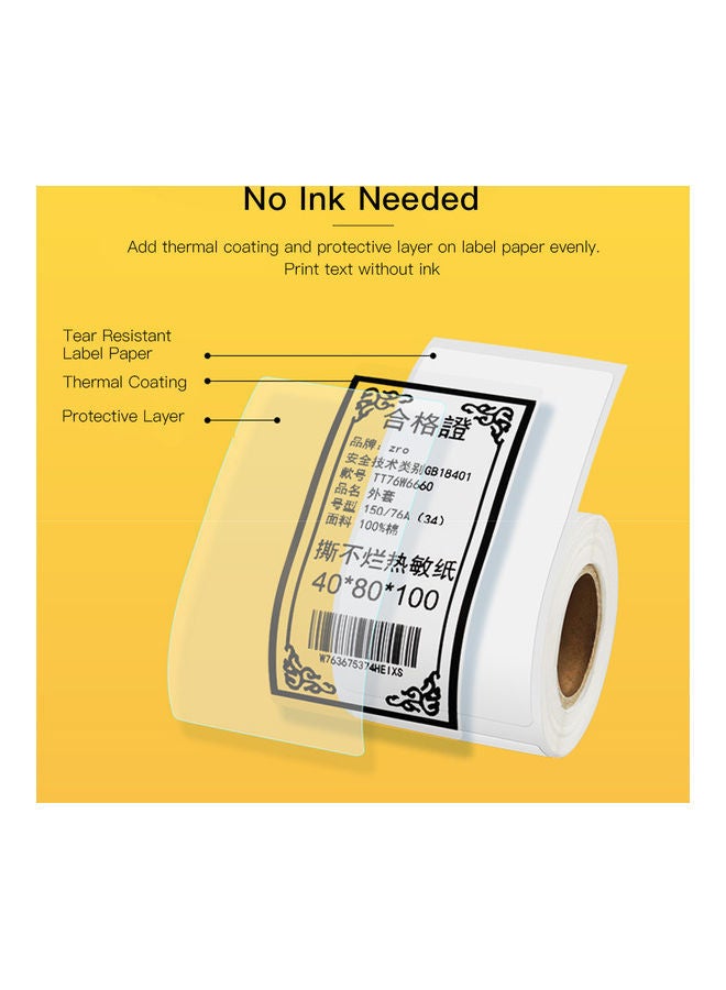 NIBEMINENT 320-Sheets Blank Thermal Printing Paper Roll White - Image 5