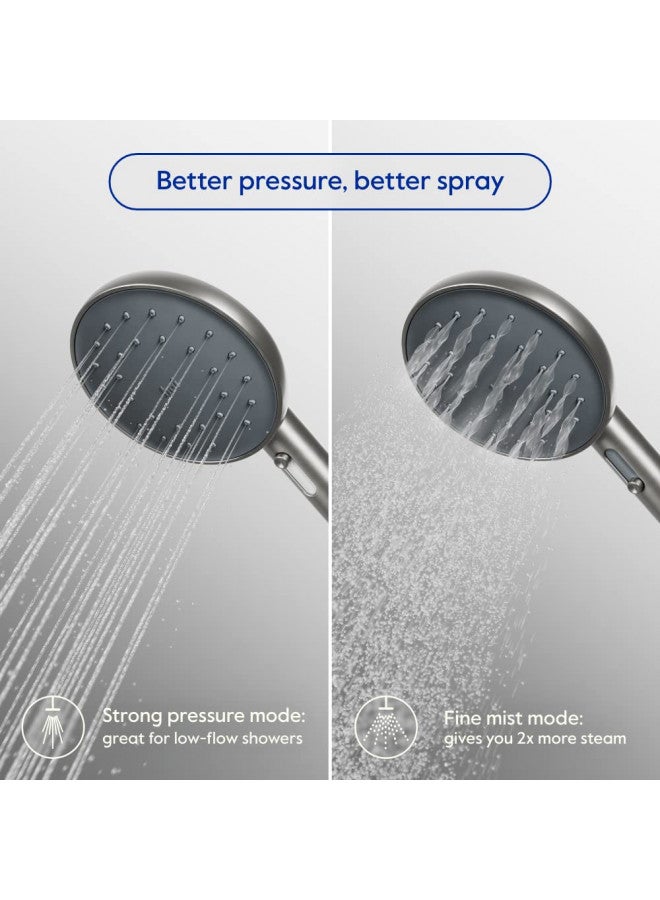 HAI hai Smart Shower Head, Bluetooth Handheld Water Saving Showerhead with Adjustable High Pressure to Spa-Like Mist, Stainless Steel, Easy Installation, Customizable LED Lights, Charcoal, 1.8 GPM - Image 2
