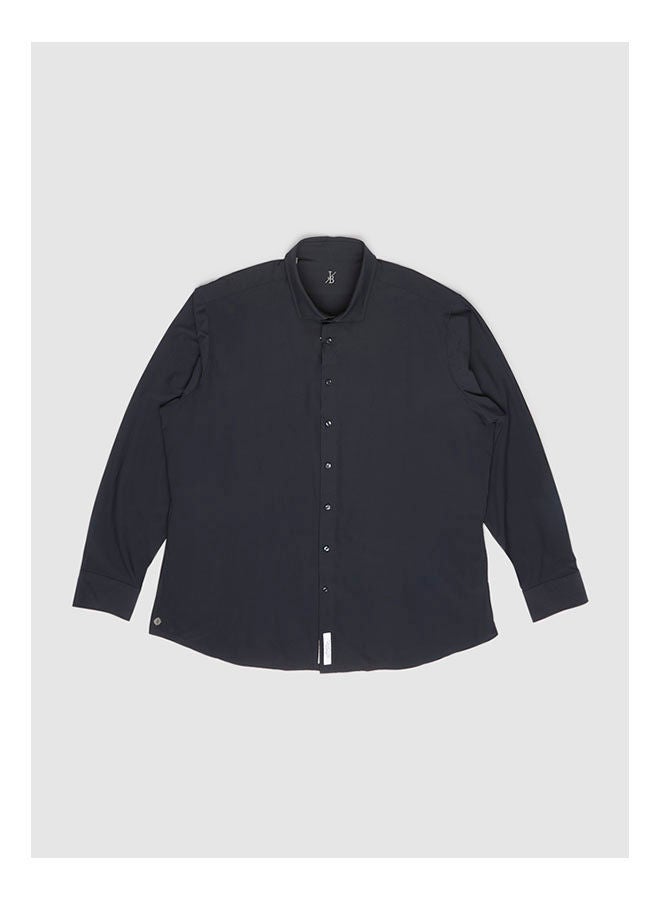 JACQUES BRITT Collared Neck Long Sleeve Plain/Basic Shirt  - Image 1