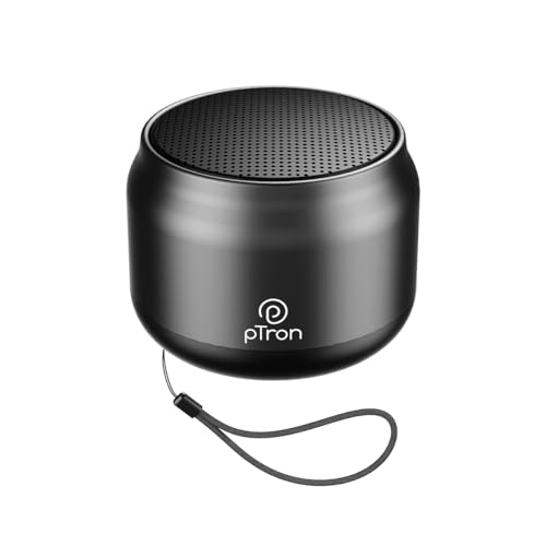 pTron Newly Launched Fusion Hook v2 6W Bluetooth Speaker with 8 Hrs Playtime, 2.04" Neo Driver for Pristine Sound, Mini Size Portable Speaker, BTv5.1 Connectivity, TWS Feature & Type C Charging(Black) - Image 1