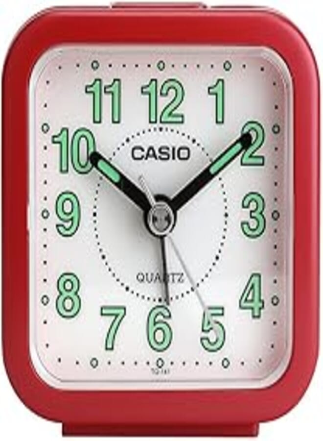 Casio TQ-141-4DF Alarm Clock, Red