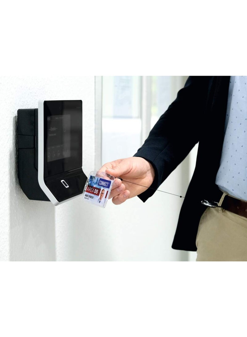 Durable Black Zipper ID Badge Holder with Lanyard, Neck Strap, 10-Pack - Image 5