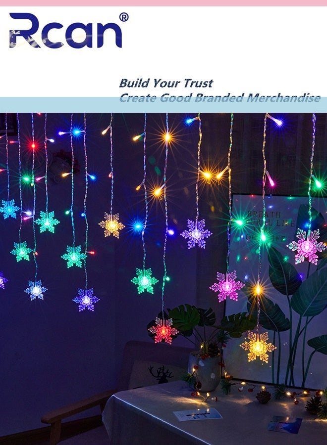 ركان سلسلة أضواء ندفة الثلج LED بطول 4 أمتار مع ذاكرة ونافذة وأضواء ندفة الثلج تعمل بالبطارية مع جهاز تحكم عن بعد وإضاءة مقاومة للماء وديكورات داخلية وخارجية بـ 8 أوضاع لغرفة النوم والحفلات والفناء والحديقة - Image 5