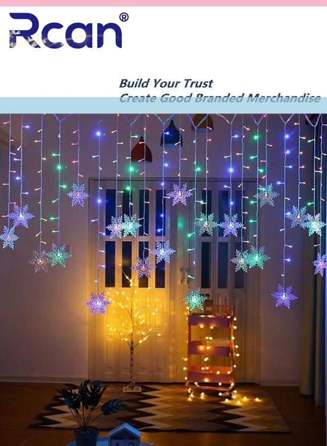 ركان سلسلة أضواء ندفة الثلج LED بطول 4 أمتار مع ذاكرة ونافذة وأضواء ندفة الثلج تعمل بالبطارية مع جهاز تحكم عن بعد وإضاءة مقاومة للماء وديكورات داخلية وخارجية بـ 8 أوضاع لغرفة النوم والحفلات والفناء والحديقة - Image 4