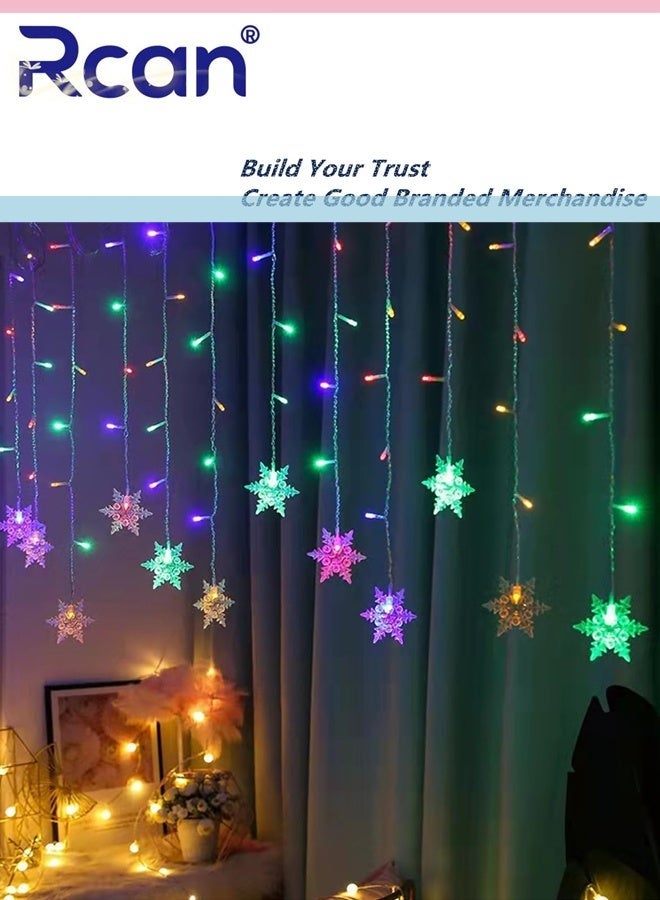 ركان سلسلة أضواء ندفة الثلج LED بطول 4 أمتار مع ذاكرة ونافذة وأضواء ندفة الثلج تعمل بالبطارية مع جهاز تحكم عن بعد وإضاءة مقاومة للماء وديكورات داخلية وخارجية بـ 8 أوضاع لغرفة النوم والحفلات والفناء والحديقة - Image 2