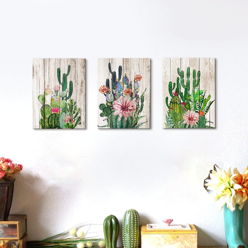 YOOOAHU Cactus Themed Canvas Wall Art Set - Image 5